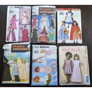Lot of 6 Uncut Costume Sewing Patterns Kids 2–8 – Butterick Simplicity McCalls